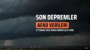 27 Temmuz 2026 Son Depremler: AFAD ve Kandilli Rasathanesi Verileri