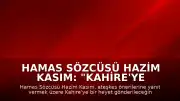 Hamas Sözcüsü Hazim Kasım: "Kahire'ye yeni öneriler için heyet gönderilecek"