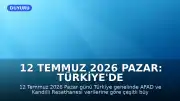 12 Temmuz 2026 Pazar: Türkiye'de Meydana Gelen Son Depremler