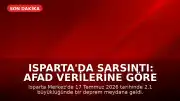 Isparta'da Sarsıntı: AFAD Verilerine Göre Depremin Detayları Belli Oldu