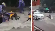 İstanbul Çekmeköy'de Şiddetli Sağanak: Motokuryeler Sel Sularına Kapıldı