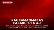 Kahramanmaraş Pazarcık'ta 4.2 Büyüklüğünde Deprem Meydana Geldi