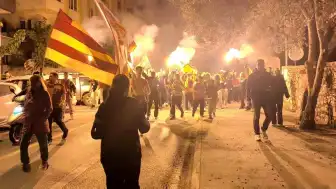 Galatasaraylı taraftarlar Muğla'da şampiyonluğu kutladı