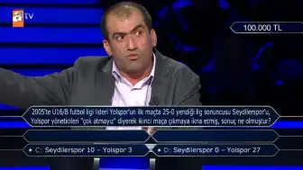 Kim Milyoner Olmak İster'de Seydilerspor ve Yolspor Sorusu Yarışmacıları Düşündürdü