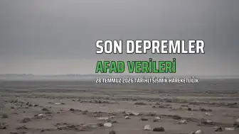 28 Temmuz 2026 AFAD ve Kandilli Verilerine Göre Son Depremler