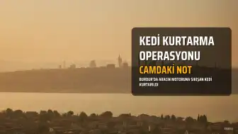 Burdur'da Duyarlı Vatandaşın Notu, Motor Bölümüne Sıkışan Kedinin Hayatını Kurtardı