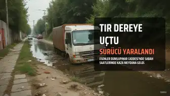 Esenler'de Dereye Uçan Tırın Sürücüsü Yaralandı