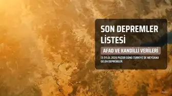 13 Eylül 2026 Pazar Son Depremler Listesi: AFAD ve Kandilli Verileri