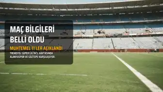 Alanyaspor ile Göztepe'nin Muhtemel 11'leri ve Maç Bilgileri Belli Oldu