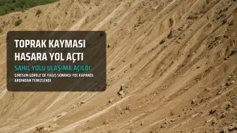 Giresun Görele'de Toprak Kayması: İki Otomobil Zarar Gördü, Sahil Yolu Ulaşıma Açıldı