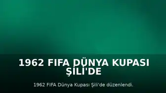 1962 FIFA Dünya Kupası Şili'de Düzenlendi, Brezilya Şampiyon Oldu