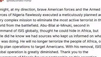 ABD Başkanı Trump: DEAŞ'ın Küresel İkinci Komutanı Öldürüldü