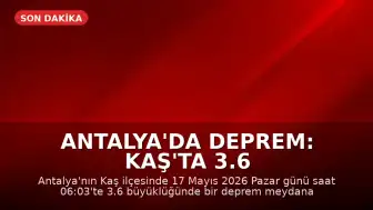 Antalya'da Deprem: Kaş'ta 3.6 Büyüklüğünde Sarsıntı