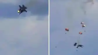 Gösteri sırasında savaş jetleri havada çarpıştı