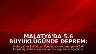 Malatya'da 5.6 Büyüklüğünde Deprem: Eğitime 1 Gün Ara Verildi