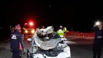 Muş'ta Trafik Kazası: Ata Çarpan Otomobildeki 4 Kişi Yaralandı
