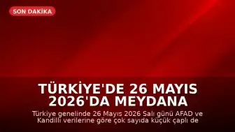 Türkiye'de 26 Mayıs 2026'da Meydana Gelen Son Depremler