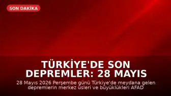 Türkiye'de Son Depremler: 28 Mayıs 2026