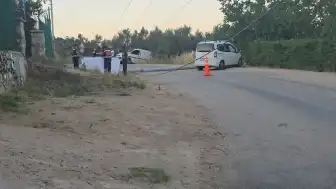 Bursa Mudanya'da Trafik Kazası: Yüksek Gerilim Hattı Elektrik Akımına Kapılmaya Neden Oldu