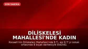 Diliskelesi Mahallesi'nde Kadın Sokak Ortasında Öldürüldü