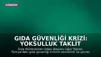 Gıda Güvenliği Krizi: Yoksulluk Taklit ve Tağşişi, Kirlilik Hastalıkları Tetikliyor