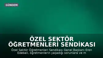Özel Sektör Öğretmenleri Sendikası Genel Başkanı Eren Edebali: 'Müzakere için kilit isimlerle görüşülemedi'
