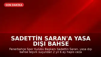 Sadettin Saran'a Yasa Dışı Bahse Teşvikten Hapis Cezası