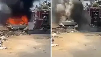 Sanayide Tamirdeki Otomobil Alev Aldı