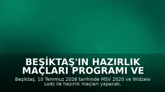 Beşiktaş'ın Hazırlık Maçları Programı ve Yayın Bilgileri Netleşti