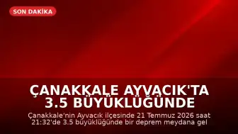 Çanakkale Ayvacık'ta 3.5 Büyüklüğünde Deprem Meydana Geldi