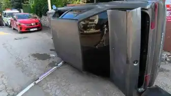 Elazığ'da Kontrolden Çıkan Otomobil Devrildi: 1 Yaralı