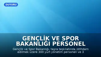 Gençlik ve Spor Bakanlığı Personel Alımı İlanı Yayınlandı