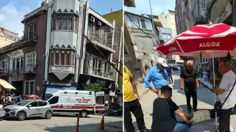 İskenderun'da Bina Parçası Düştü: Çay İçen Vatandaş Yaralandı