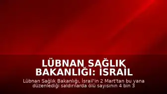 Lübnan Sağlık Bakanlığı: İsrail Saldırılarında Can Kaybı 4 Bin 329'a Ulaştı