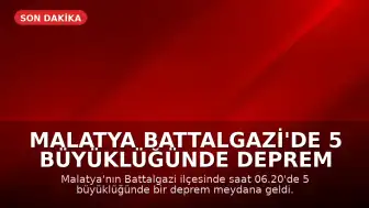 Malatya Battalgazi'de 5 Büyüklüğünde Deprem Meydana Geldi