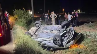 Mardin Nusaybin'de otomobil sulama kanalına devrildi: 3 yaralı