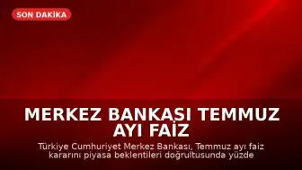 Merkez Bankası Temmuz Ayı Faiz Kararını Açıkladı: Politika Faizi %37 Seviyesinde Korundu