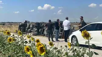 Tekirdağ'da tır devrildi: Sürücü yaralandı