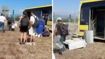 Bursa'da Belediye Otobüsü Trafik Lambası Trafosuna Çarptı: Yolcular Panik Yaşadı