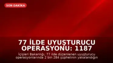77 İlde Uyuşturucu Operasyonu: 1187 Tutuklama Gerçekleştirildi