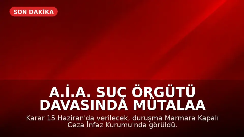 A.İ.A. Suç Örgütü Davasında Mütalaa Açıklandı