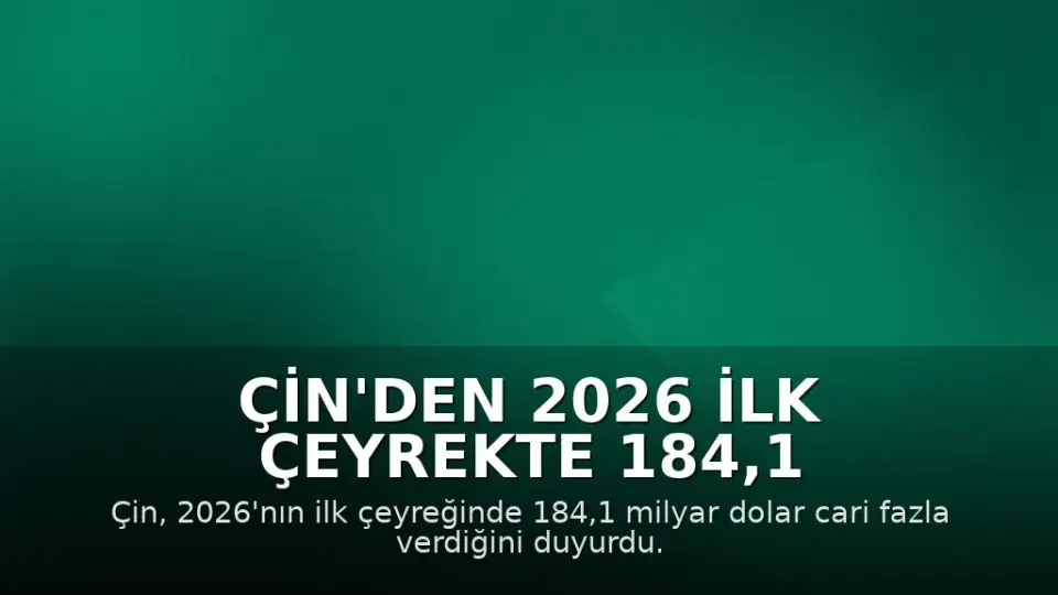 Çin'den 2026 İlk Çeyrekte 184,1 Milyar Dolarlık Cari Fazla