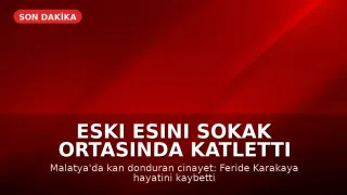 Malatya'da Eski Eş Cinayeti: F.K. Sokak Ortasında Katledildi